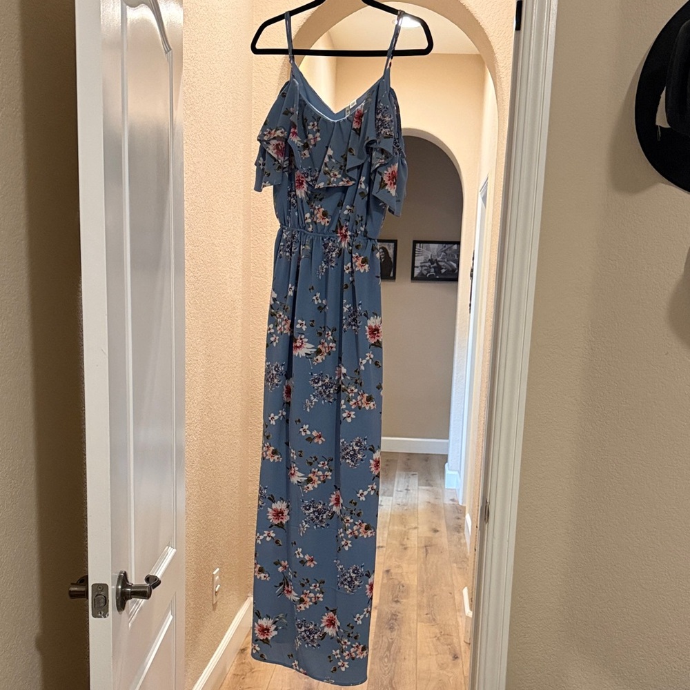Miami Blue Floral Maxi Dress